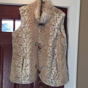 COLDWATER CREEK faux leopard vest